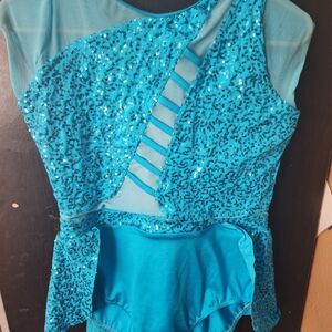 Weissman Teal Sequin Dance Outfit